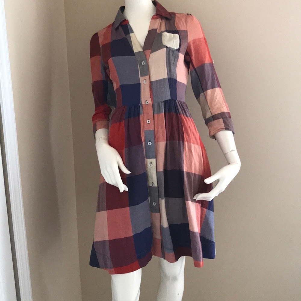 Moulinette Soeurs check dress (Anthropologie) 2